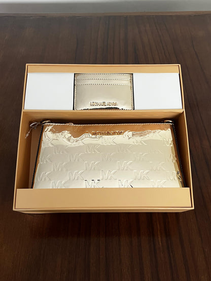 Set Michael Kors Bolsa+Tarjetero metalic